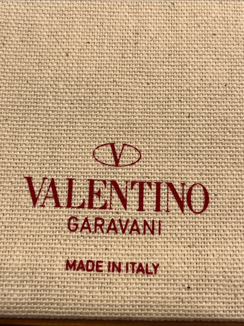 Valentino Garavani Natural Canvas Dust Bag with Red Logo - Picture 2 of 5